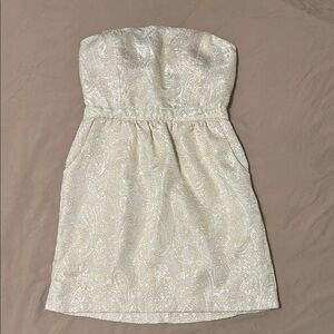 Elegant Strapless Cream Dress